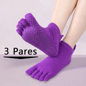 Meia Fit 5D - Kit com 3 pares de Meias Femininas Esportivas de Cinco Dedos
